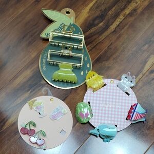 12 different size & styles clips Cute Hair Clip Sets with Animal fruits Designs